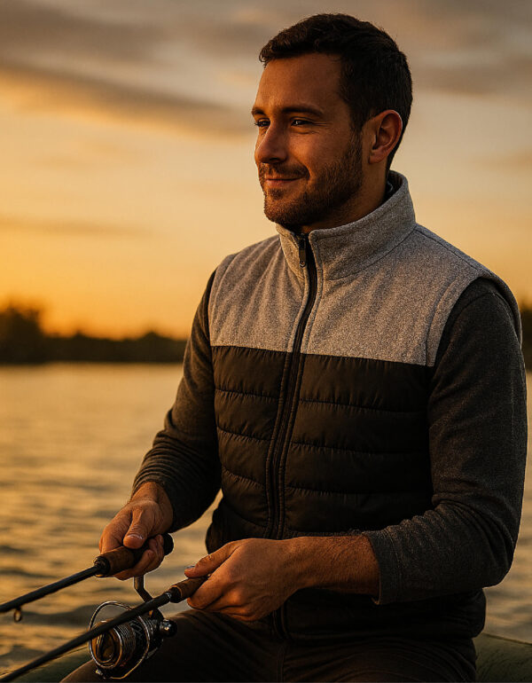 CHALECO ACOLCHADO DUO GRIS/NEGRO