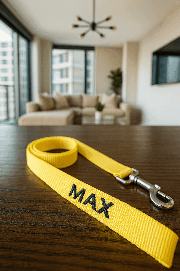 CORREA DE NYLON AMARILLA PARA MASCOTA