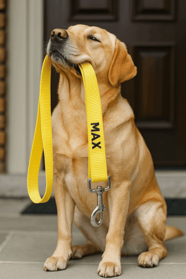 CORREA DE NYLON AMARILLA PARA MASCOTA