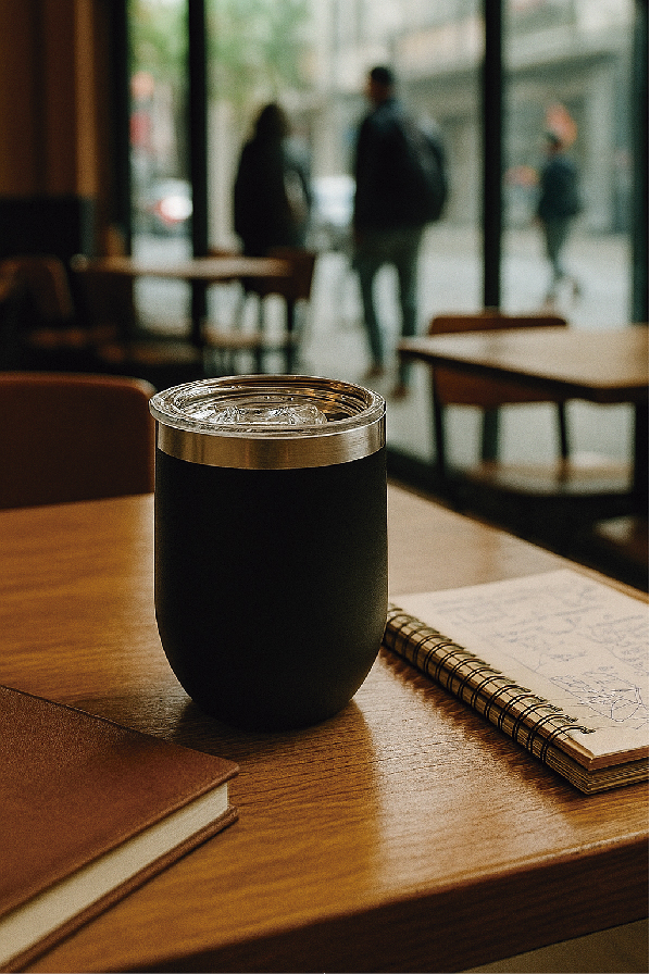 VASO VINO ACERO INOXIDABLE CON TAPA