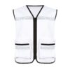 CHALECO BLANCO CON REFLEJANTE NEGRO