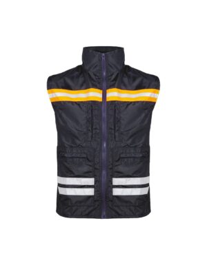 CHALECO DE SEGURIDAD CON VIVOS NARANJA/BLANCO