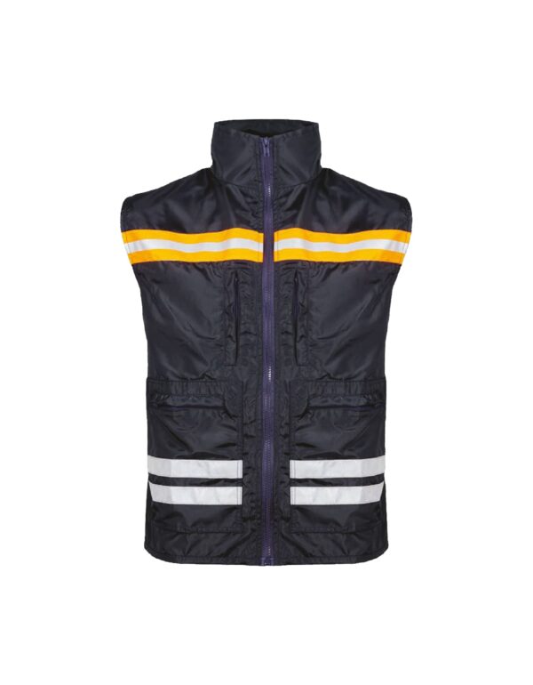 CHALECO DE SEGURIDAD CON VIVOS NARANJA/BLANCO