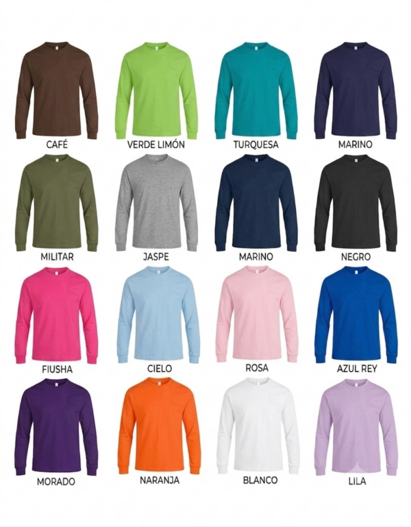 MANGA LARGA COLORES PLAYERA SLIM FIT MANGA LARGA