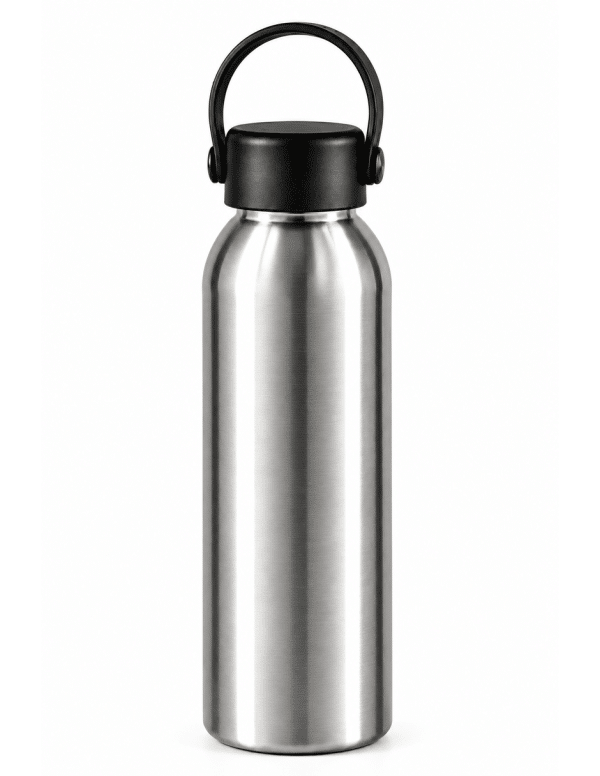 Botella Eco plateada de 20 oz con asa