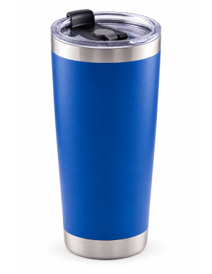 Termo azul de 20 oz con tapa transparente