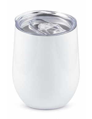 Termo Vino de 12 oz blanco con tapa transparente