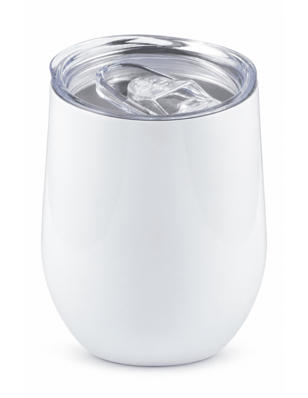 Termo Vino de 12 oz blanco con tapa transparente